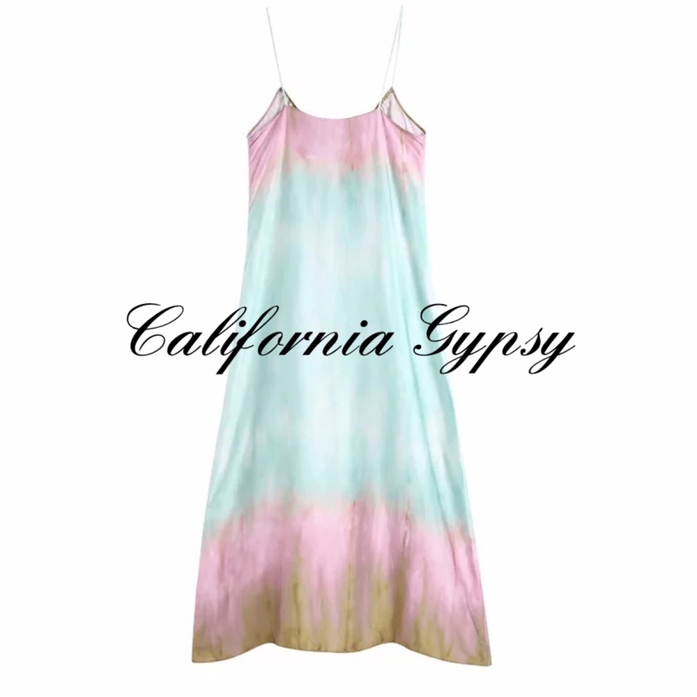 LAST ONE Ombré Tie Dye Chiffon Midi Dress - Picture 5 of 16